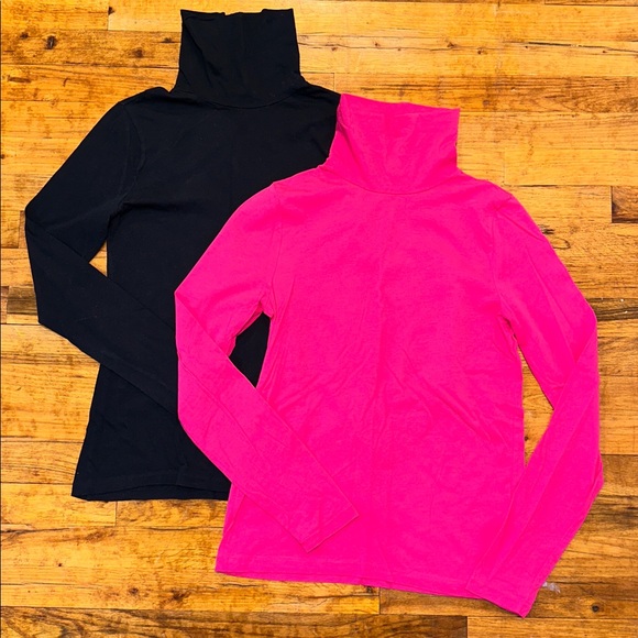 Set of J.Crew Tissue Turtlenecks- Black and Pink Medium - Picture 2 of 14